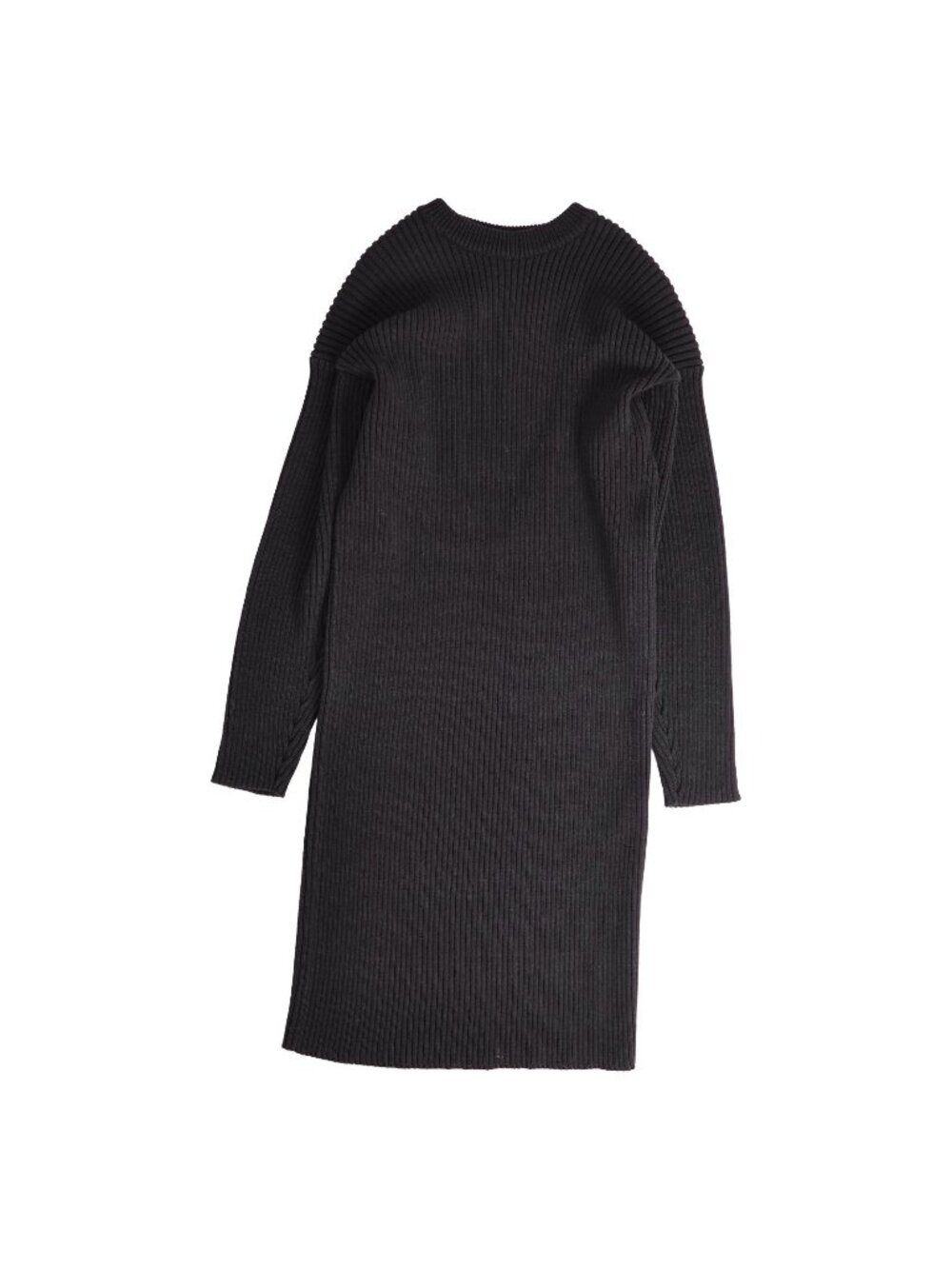 Bottega Veneta Daniele Roulis Era Dress Long Sleeve Knit Wool Cotton Black S